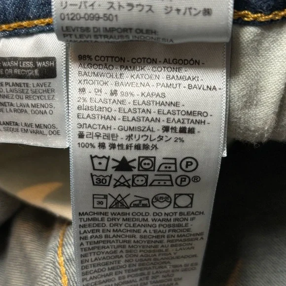 Levi’s 505 Men’s Straight Leg Jeans W40x30 Dark Blue Wash Stretch - Picture 5 of 9